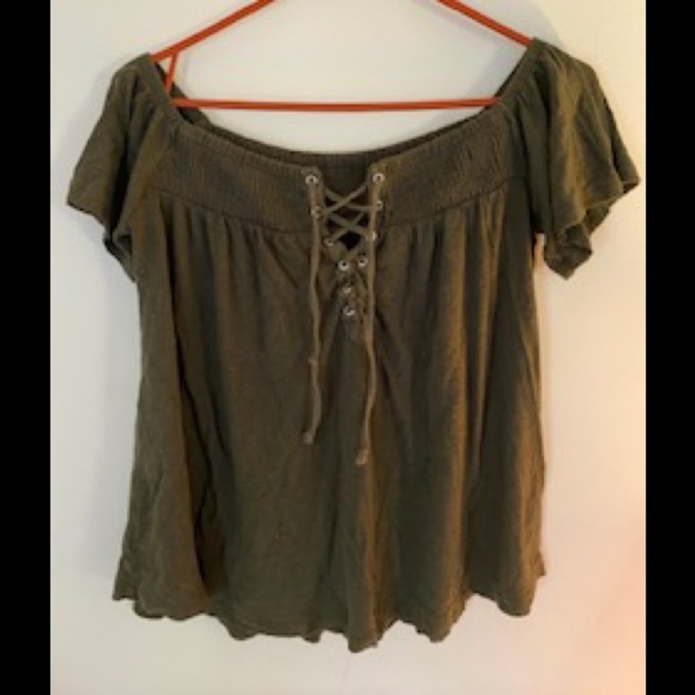 American Eagle Cap Sleeve Crop Top Small